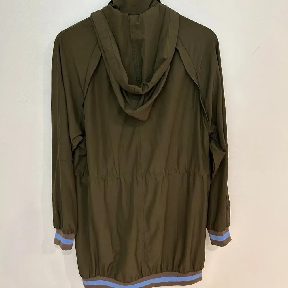 Free people oversized long bomber windbreaker w concealable hood XS funnel neck - Picture 7 of 9